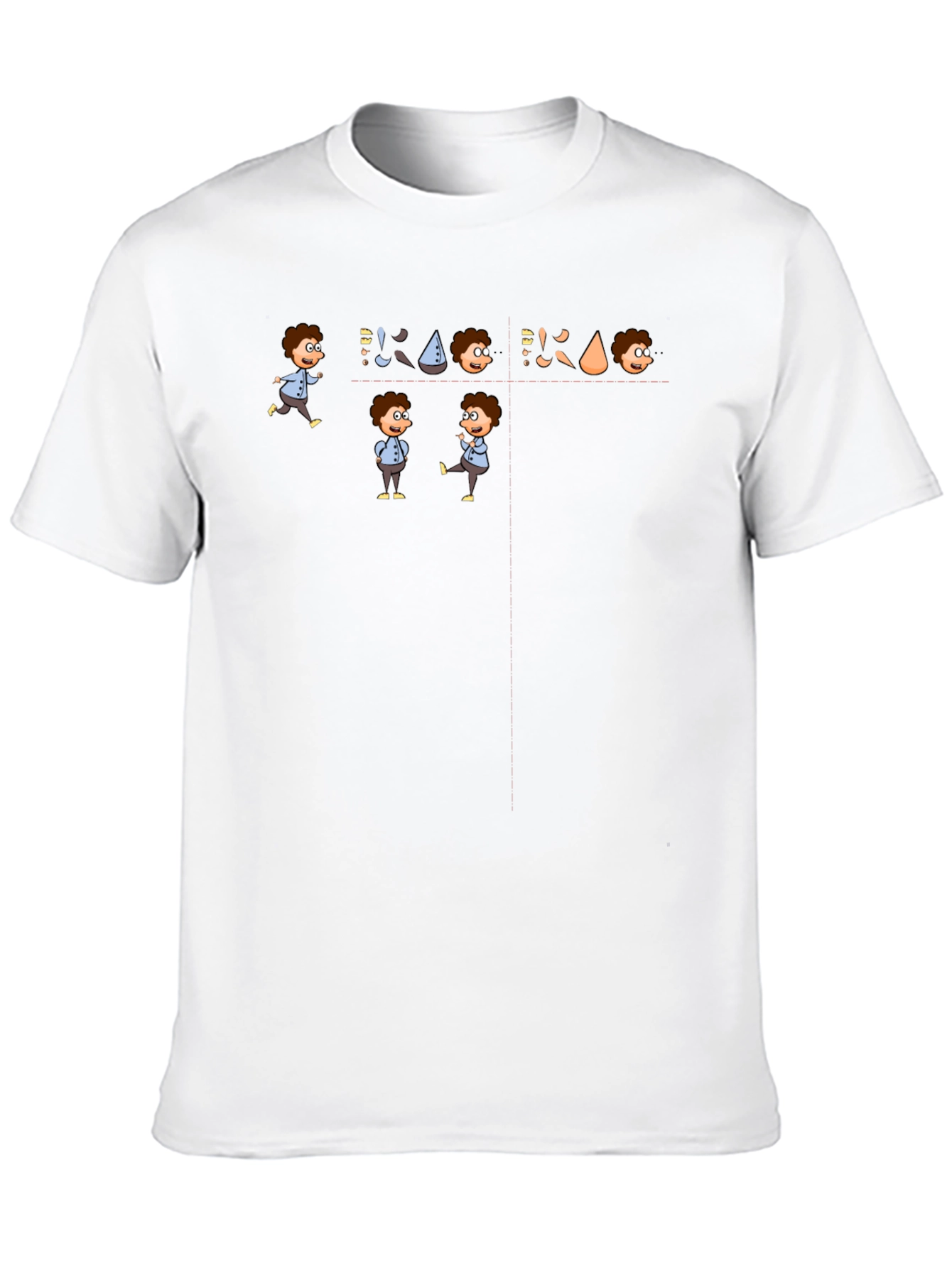 Cartoon Character Graphic Tee - Black Cotton Casual T-Shirt