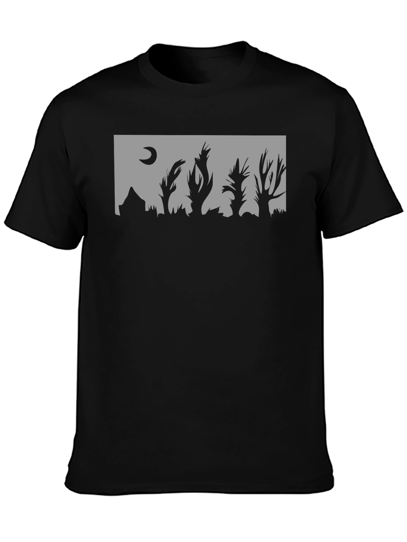 Eerie Landscape Tee - Dark Moon Silhouette Shirt