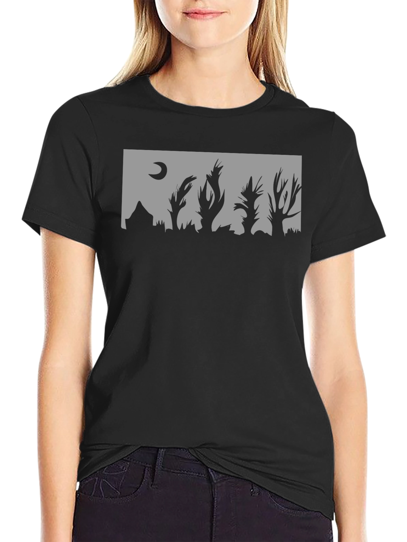 Eerie Landscape Tee - Dark Moon Silhouette Shirt
