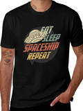 Eat Sleep Spaceship Repeat Graphic Tee