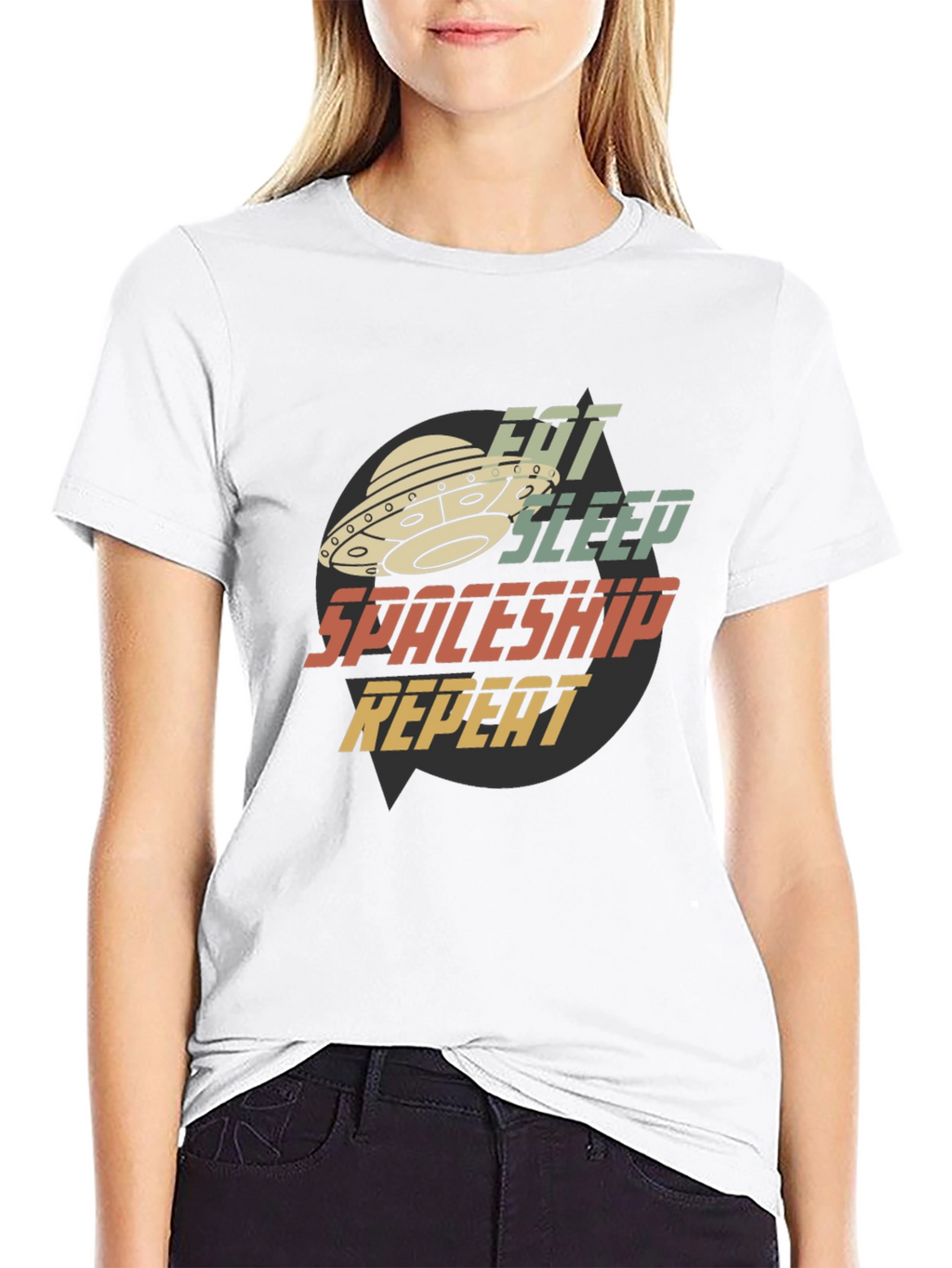 Eat Sleep Spaceship Repeat Graphic Tee