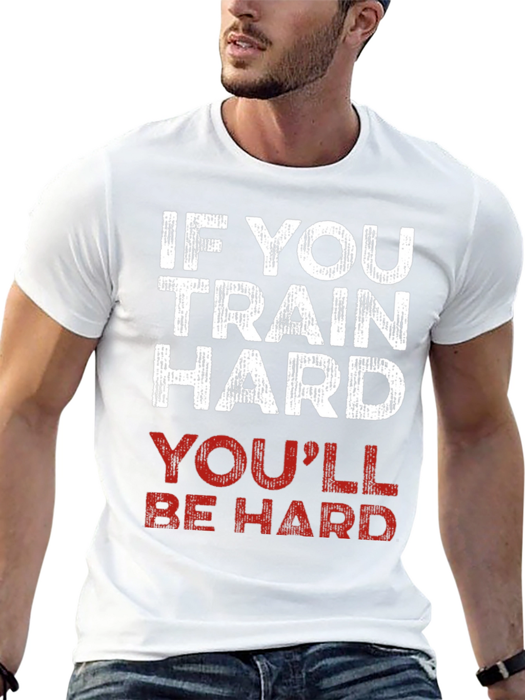 Train Hard T-Shirt - Funny Workout Gym Tee