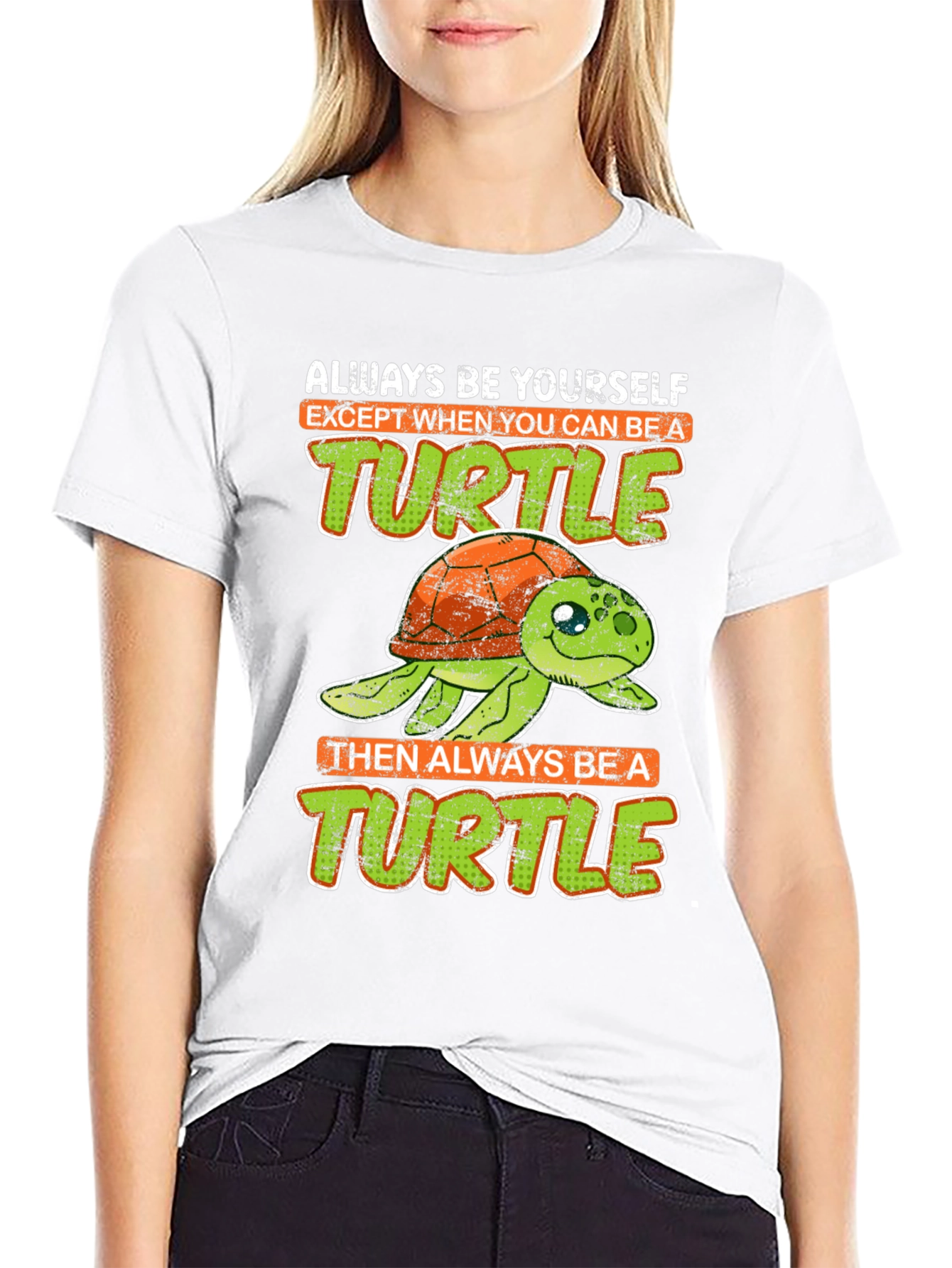 Funny Turtle Graphic Tee - Always Be Yourself T-Shirt