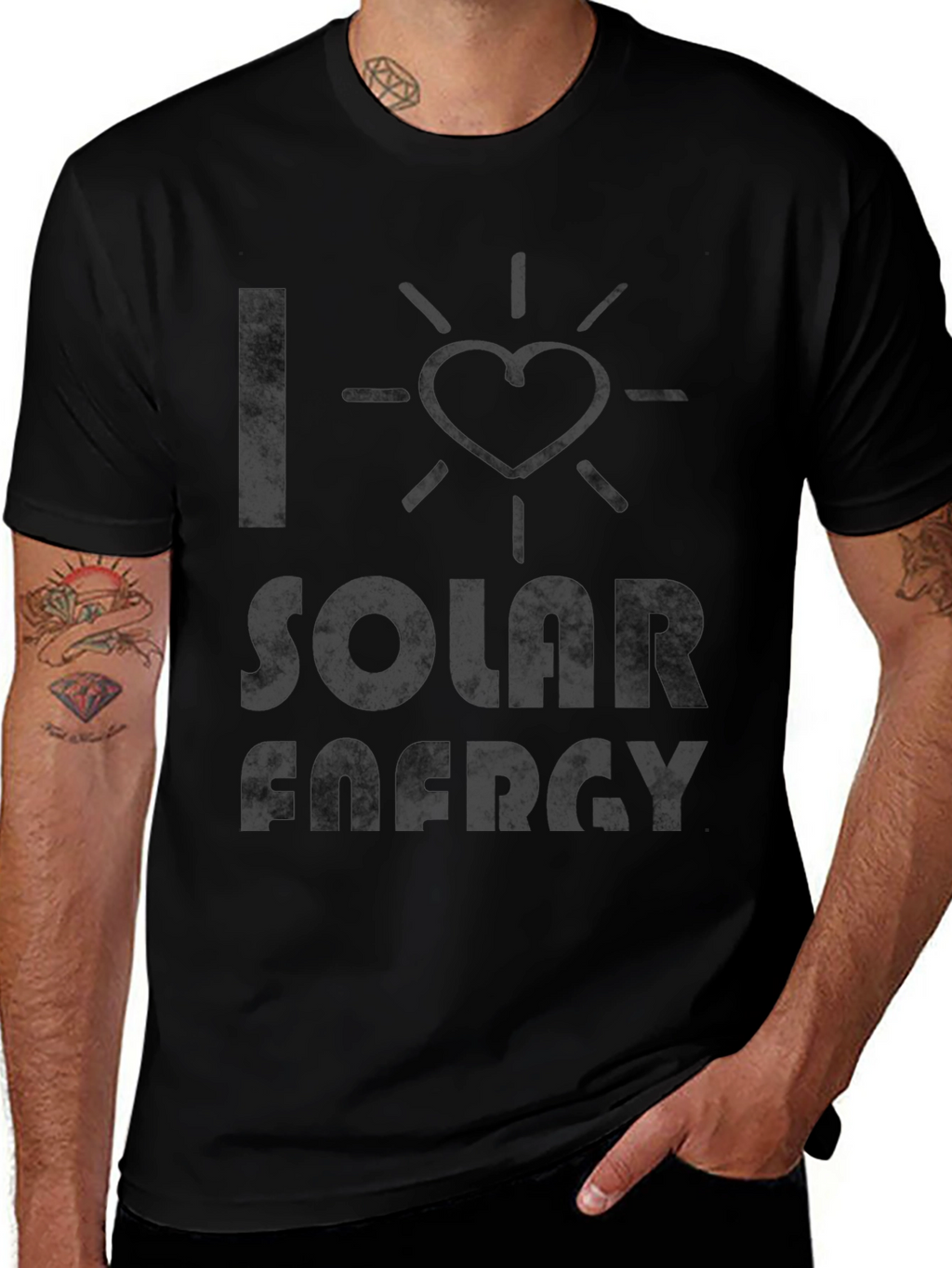 I Love Solar Energy T-Shirt - Black