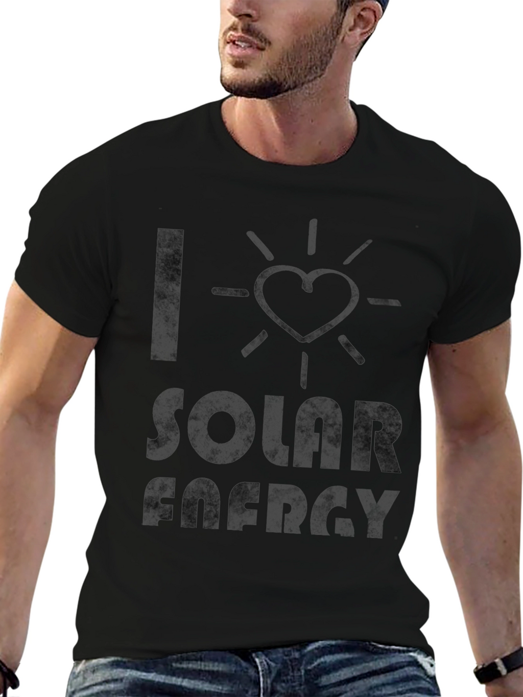 I Love Solar Energy T-Shirt - Black