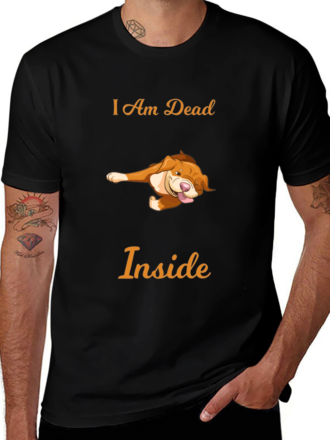 Humorous I Am Dead Inside Dog T-Shirt