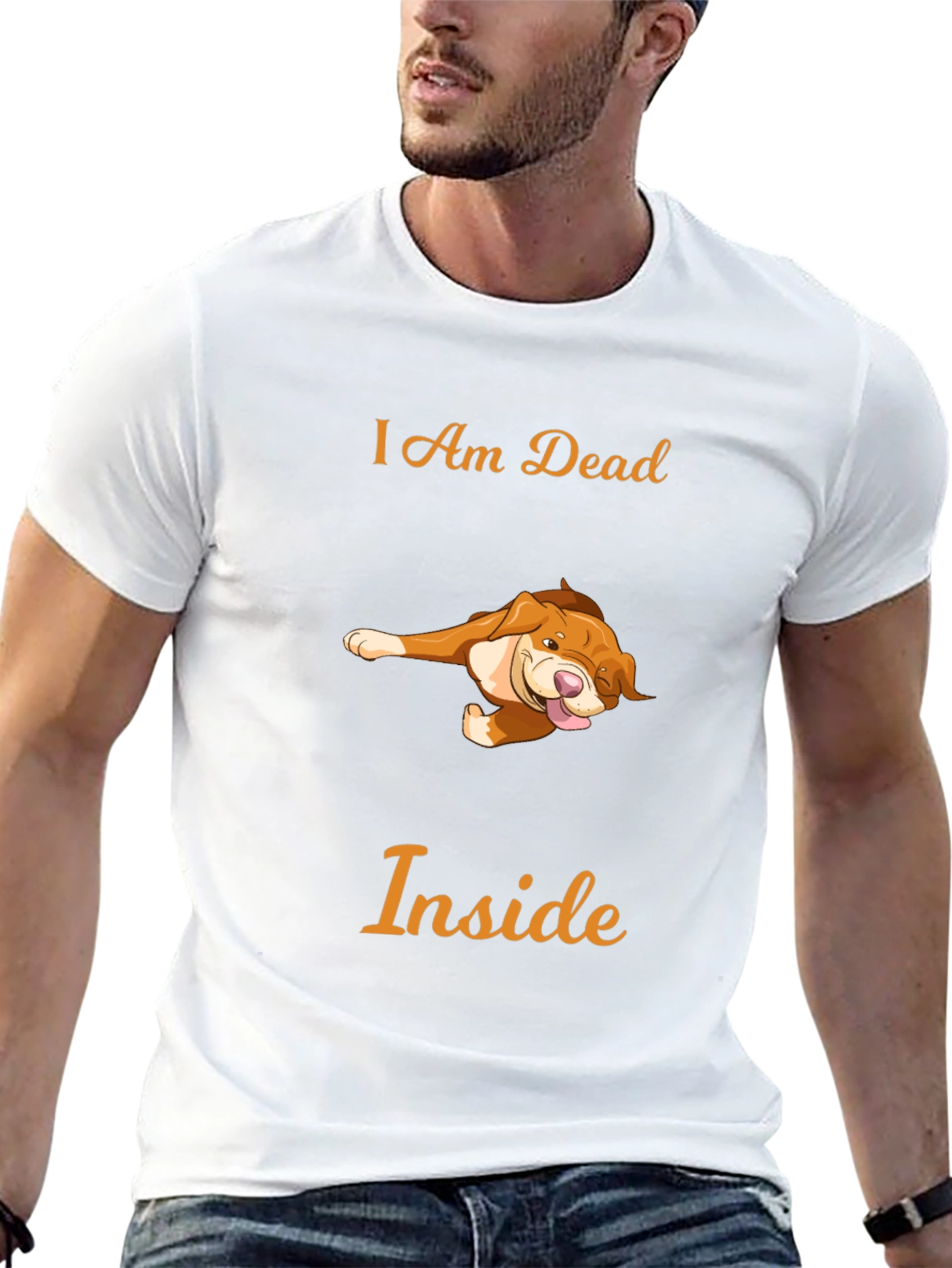 Humorous I Am Dead Inside Dog T-Shirt
