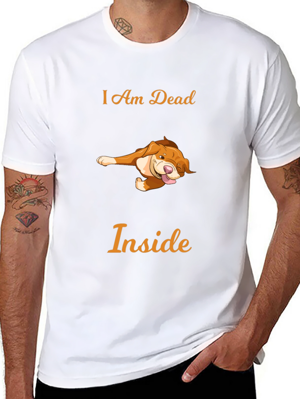 Humorous I Am Dead Inside Dog T-Shirt