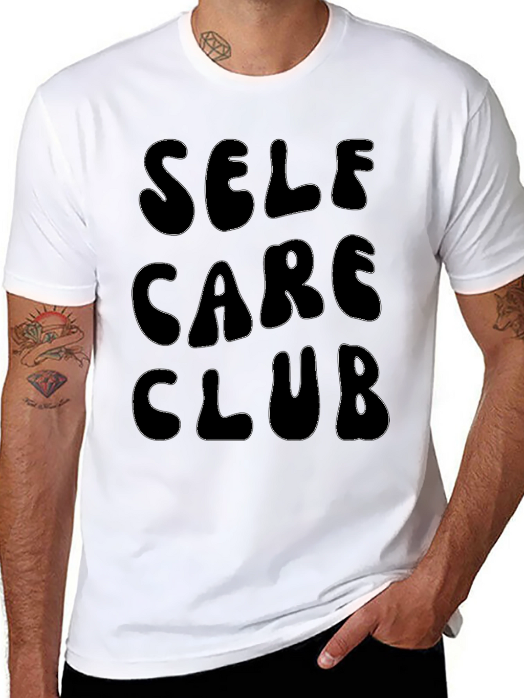 Self Care Club Black Graphic T-Shirt