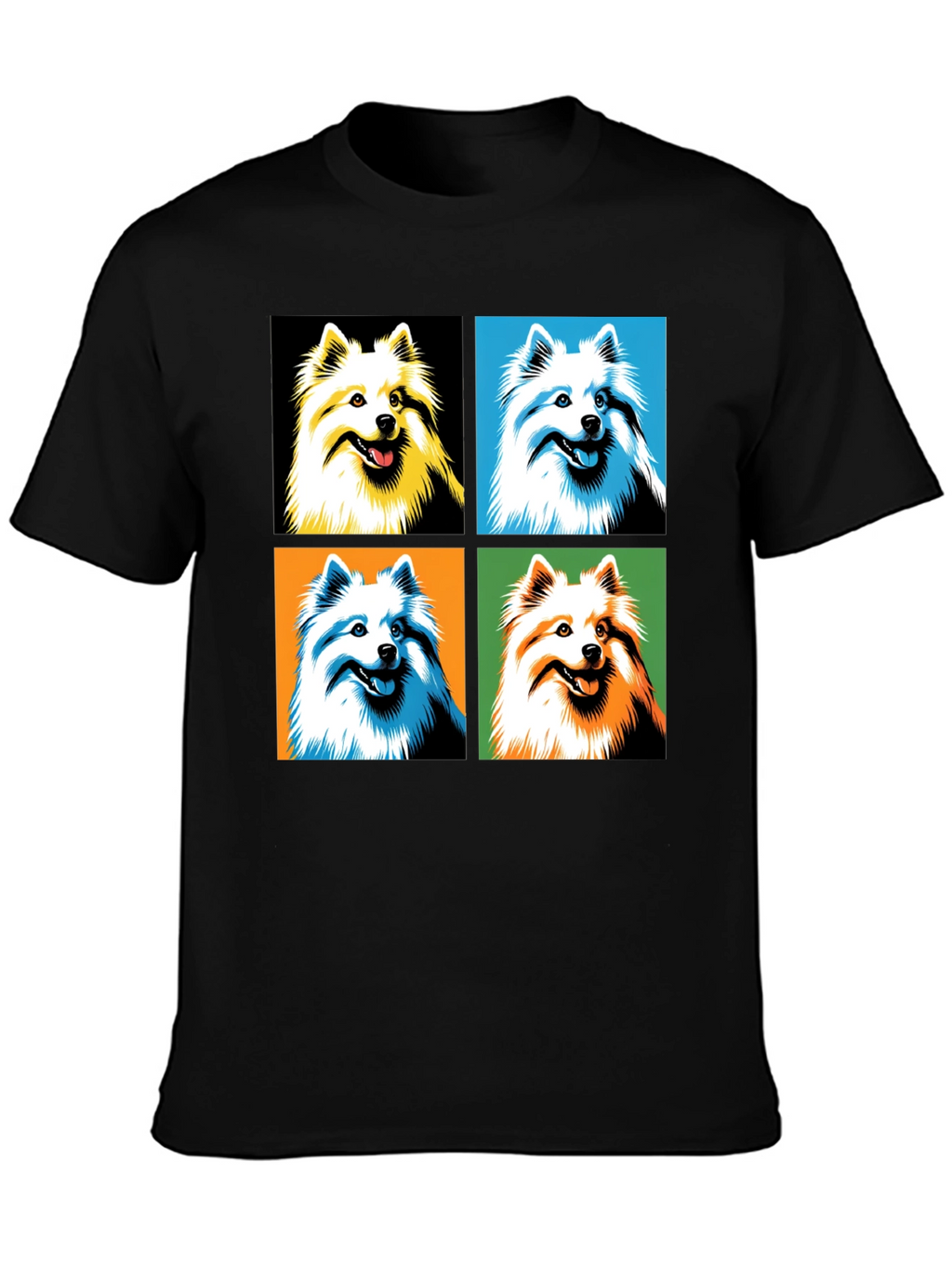 Pop Art Dog Graphic Tee - Black