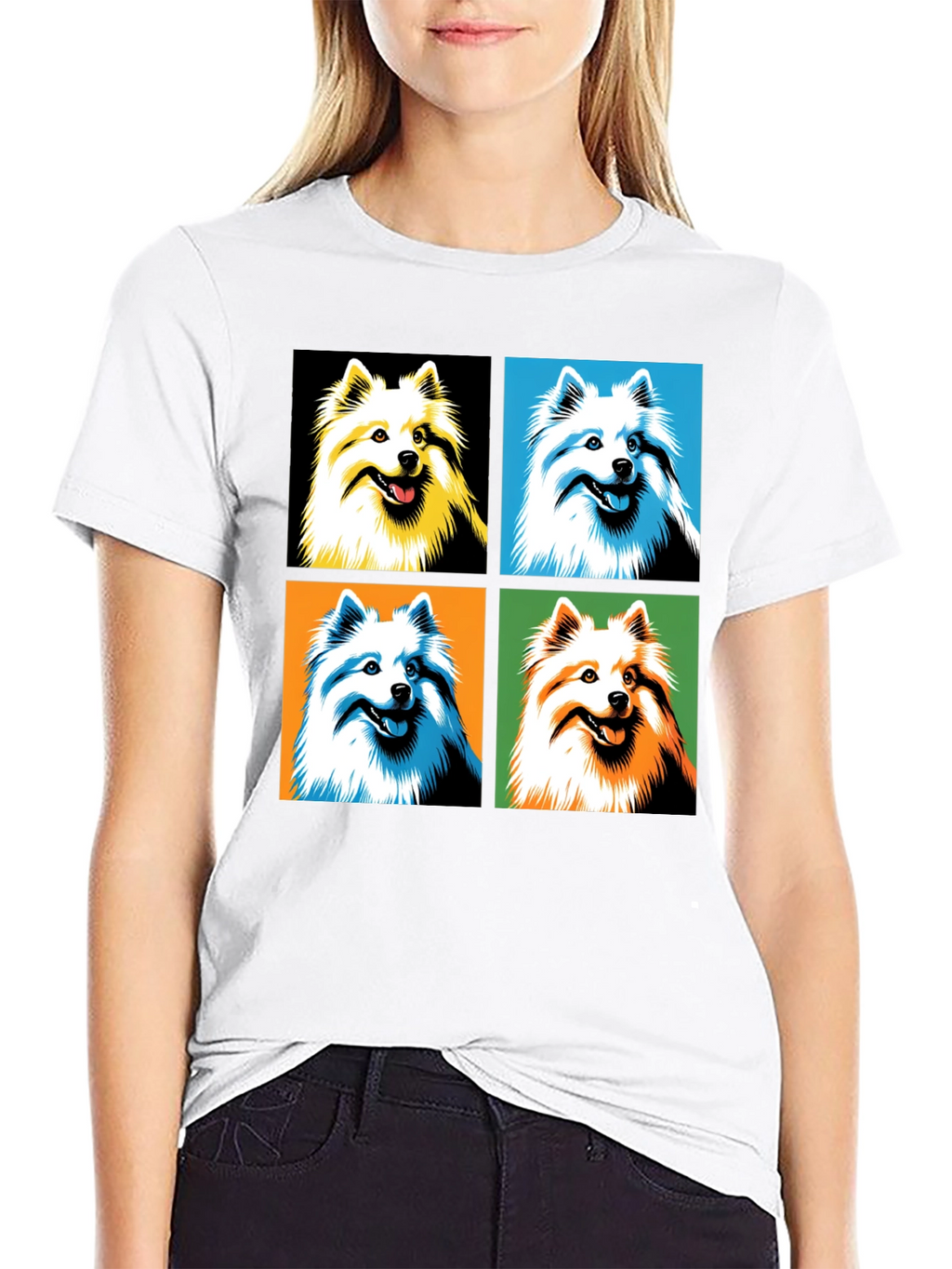 Pop Art Dog Graphic Tee - Black