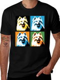 Pop Art Dog Graphic Tee - Black