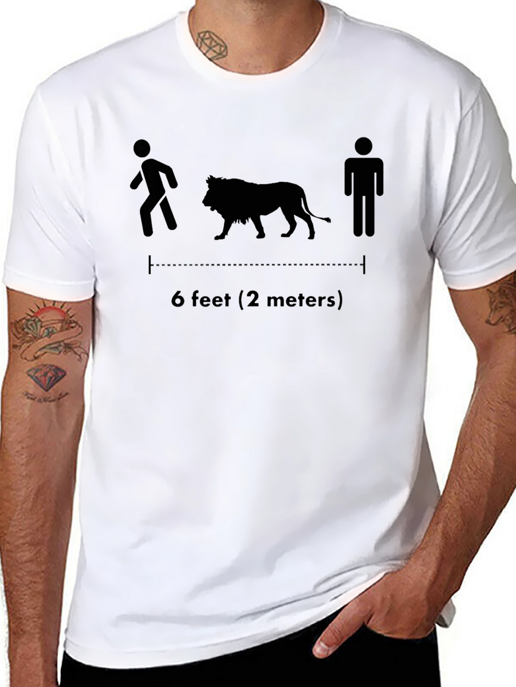 Social Distance Lion Graphic T-Shirt - Stay Safe!