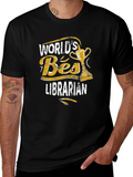 Worlds Best Librarian Black T-Shirt