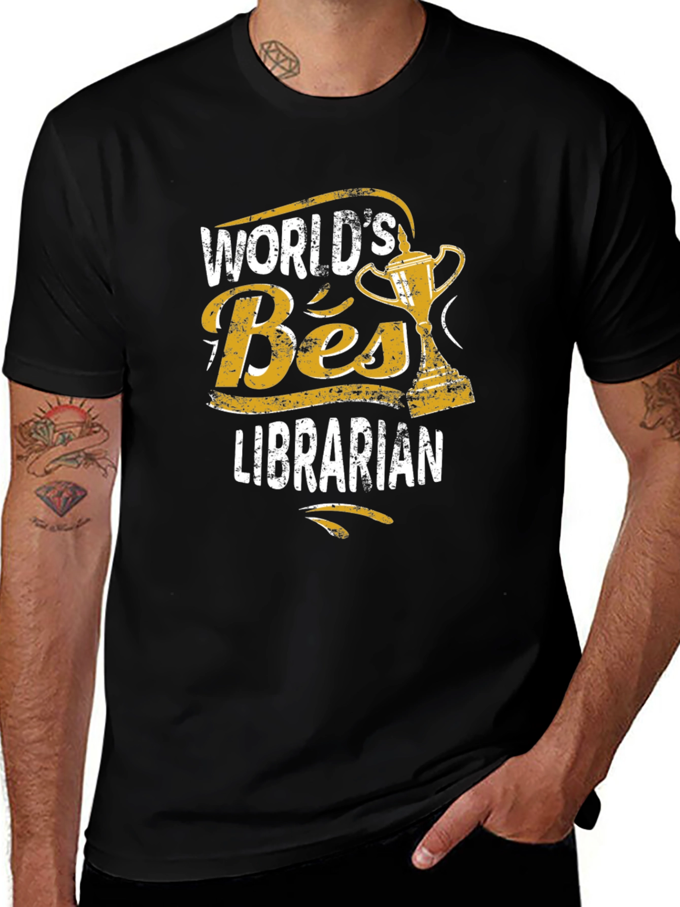 Worlds Best Librarian Black T-Shirt