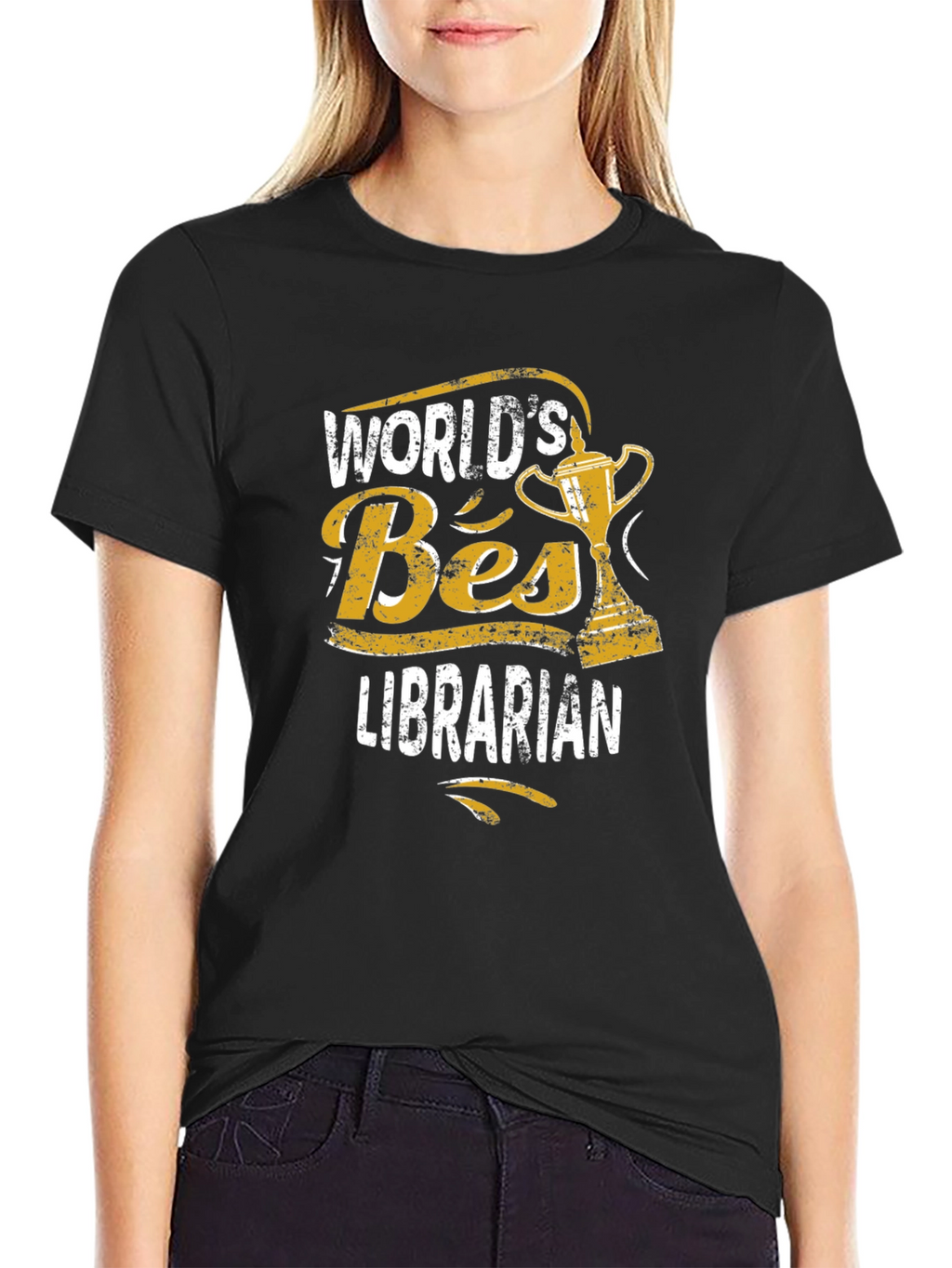 Worlds Best Librarian Black T-Shirt
