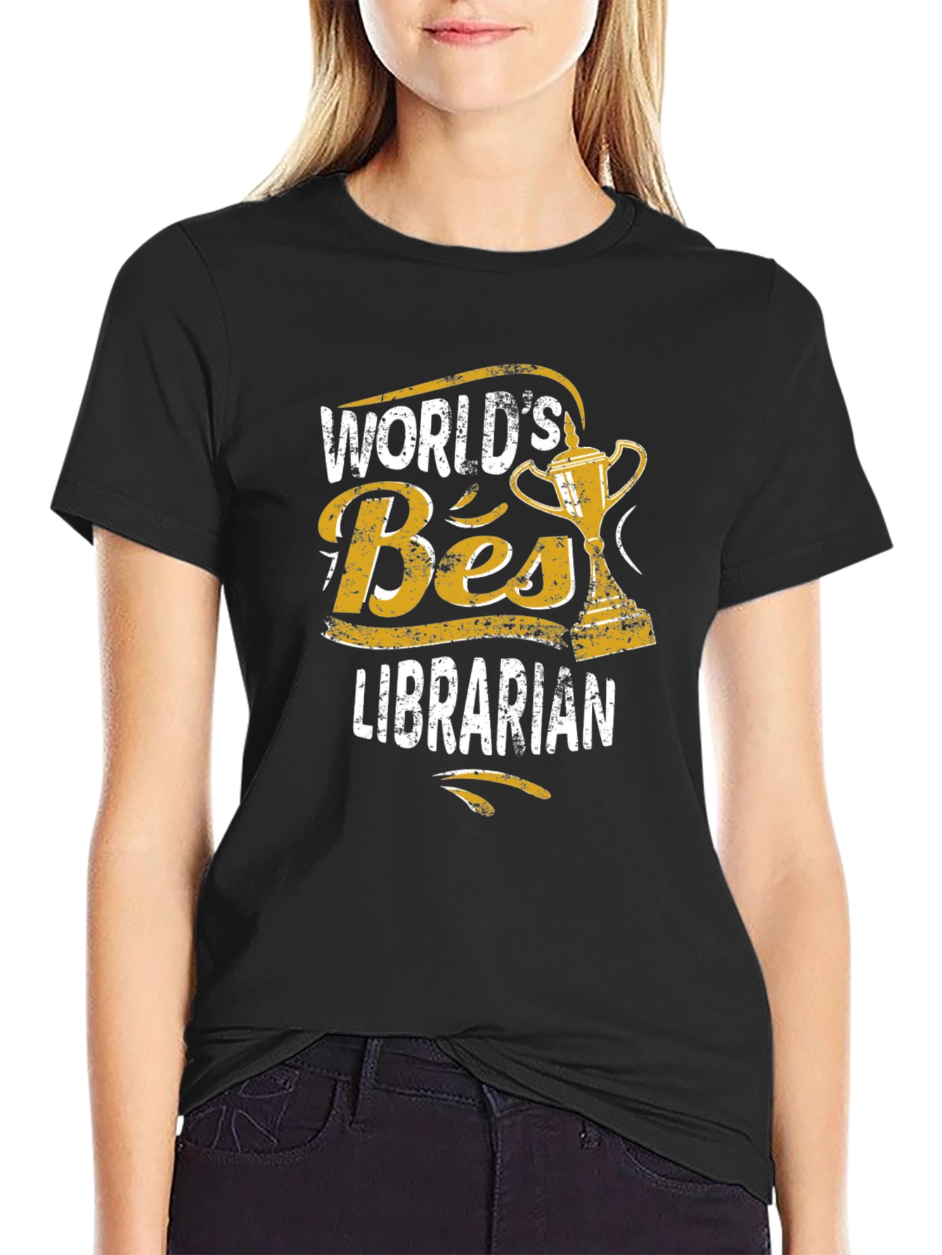 Worlds Best Librarian Black T-Shirt