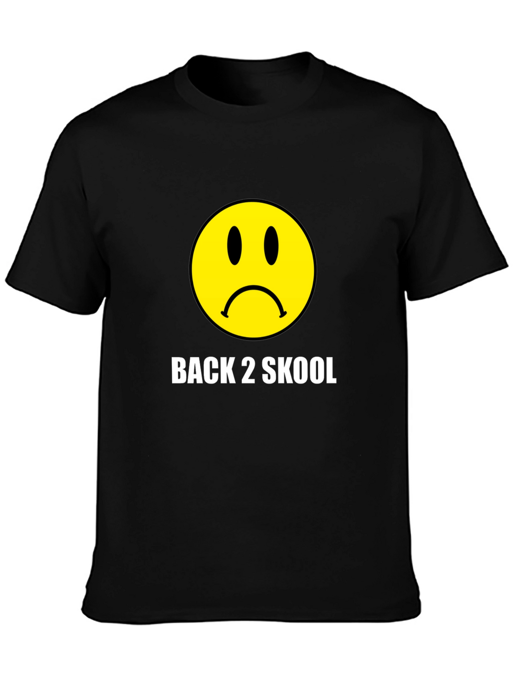 Back 2 Skool Sad Face Black T-Shirt