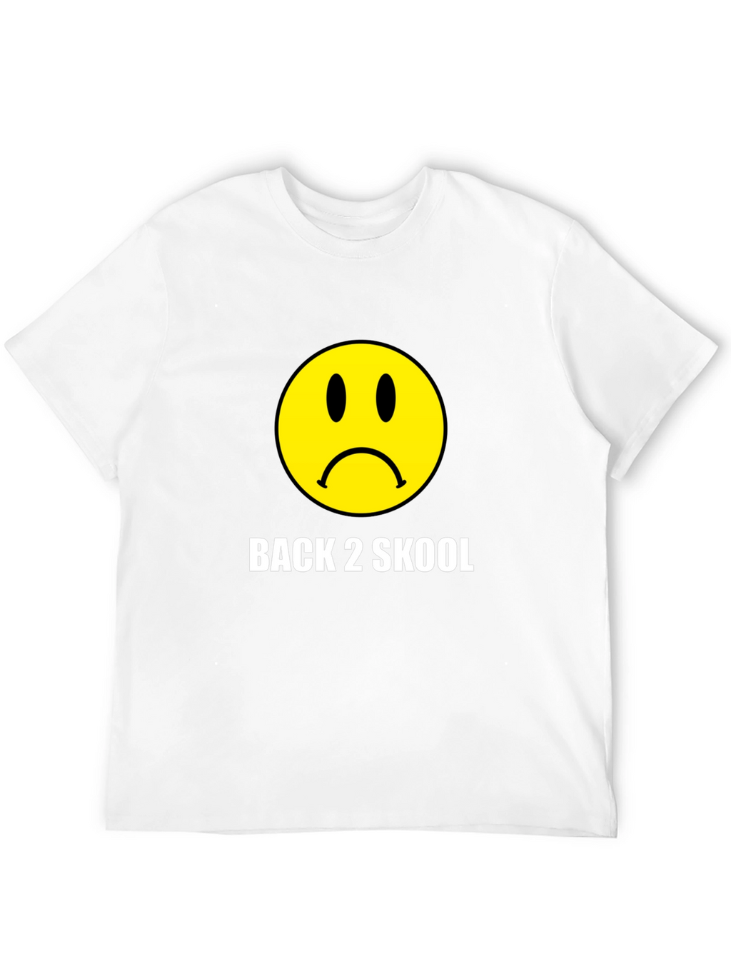 Back 2 Skool Sad Face Black T-Shirt