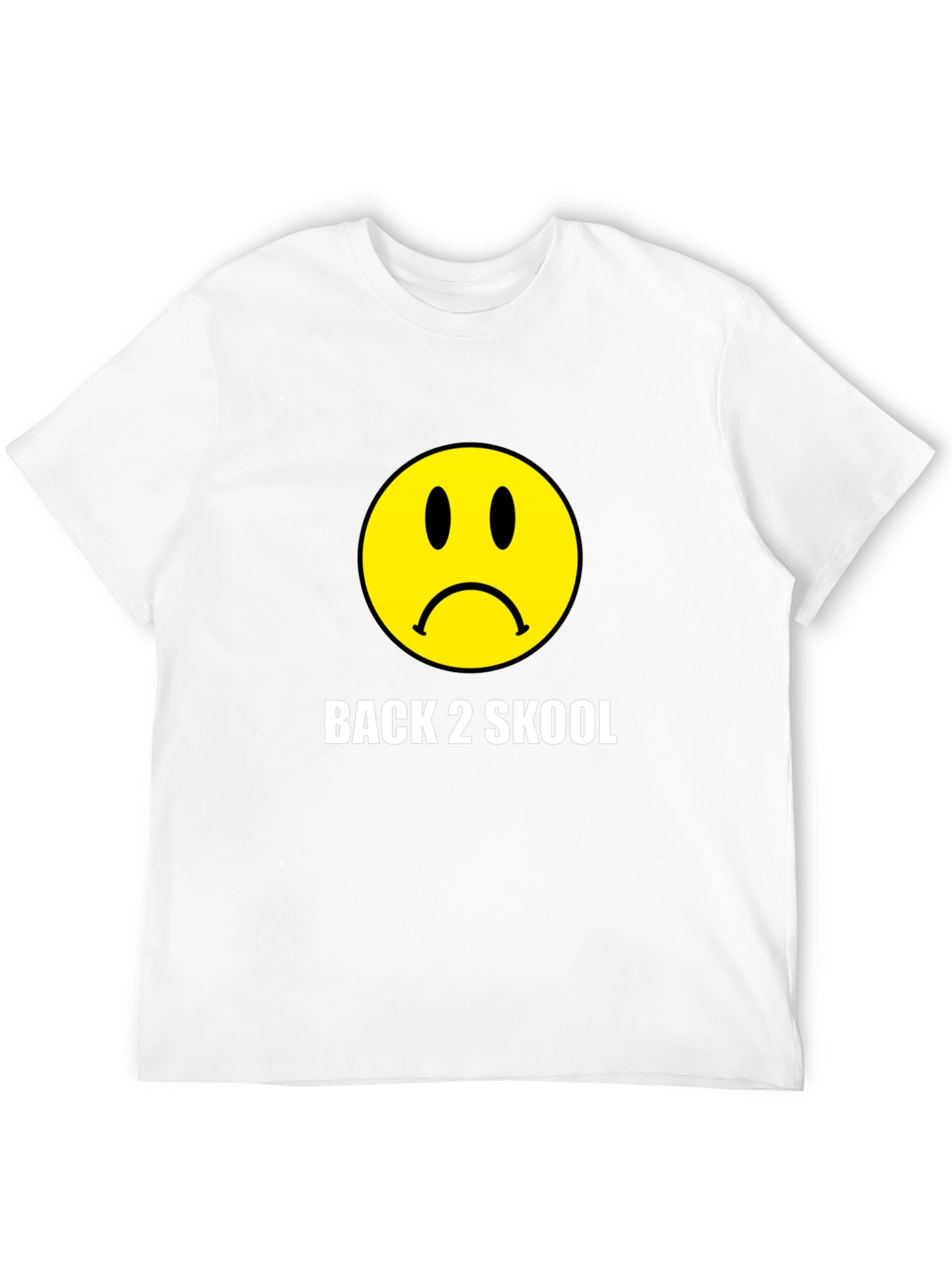 Back 2 Skool Sad Face Black T-Shirt