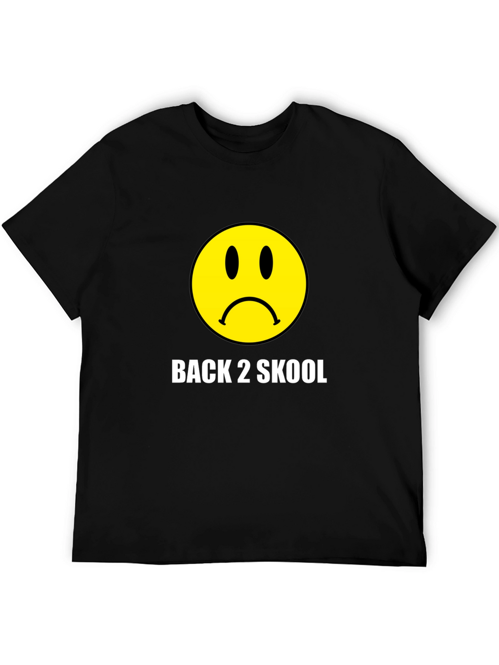 Back 2 Skool Sad Face Black T-Shirt