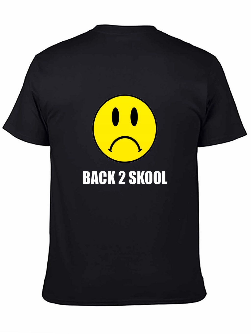 Back 2 Skool Sad Face Black T-Shirt