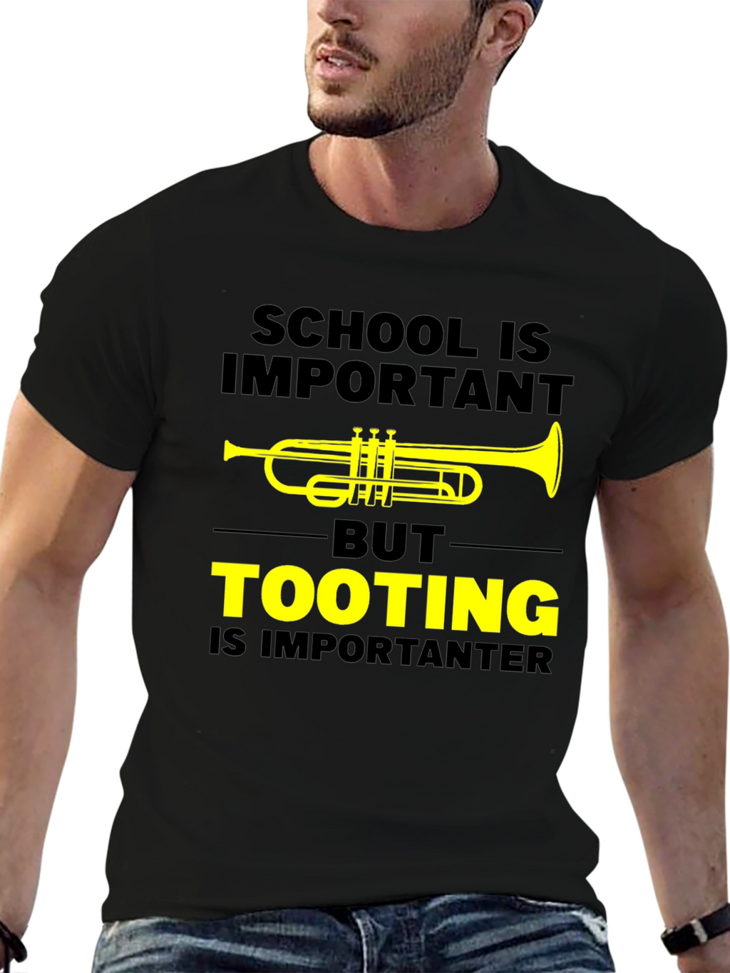 Funny Trumpet T-Shirt: Tooting Is Importanter