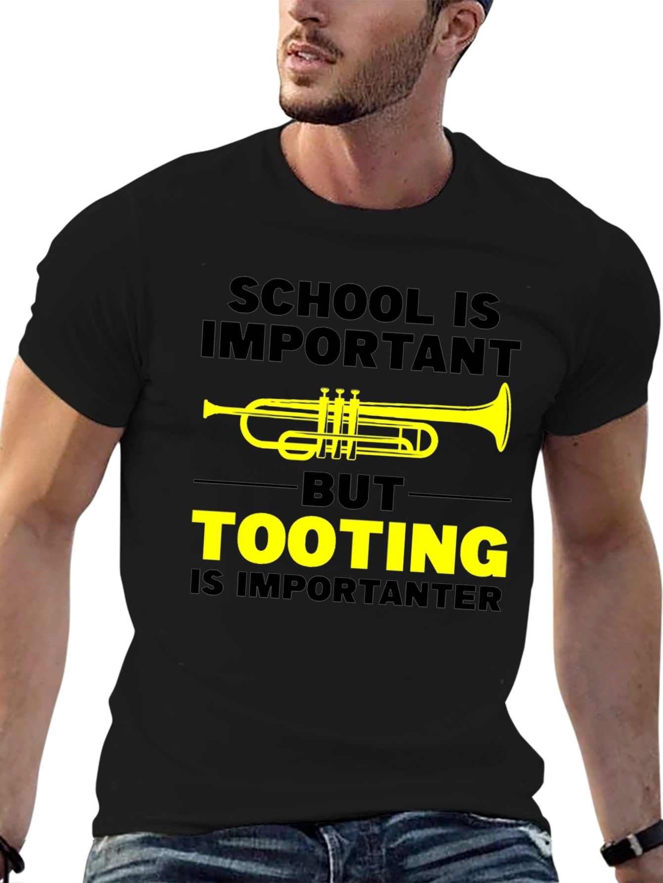 Funny Trumpet T-Shirt: Tooting Is Importanter
