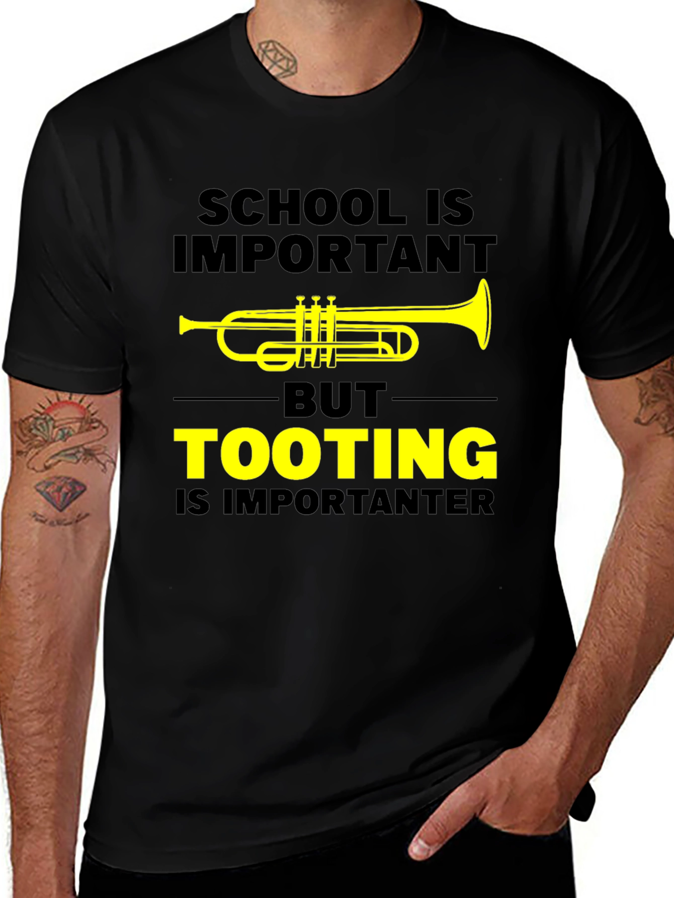 Funny Trumpet T-Shirt: Tooting Is Importanter