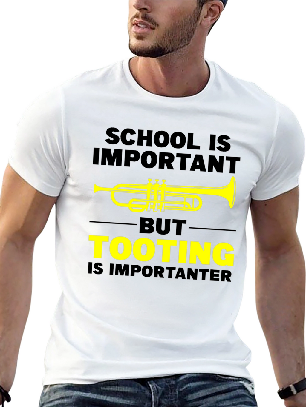 Funny Trumpet T-Shirt: Tooting Is Importanter