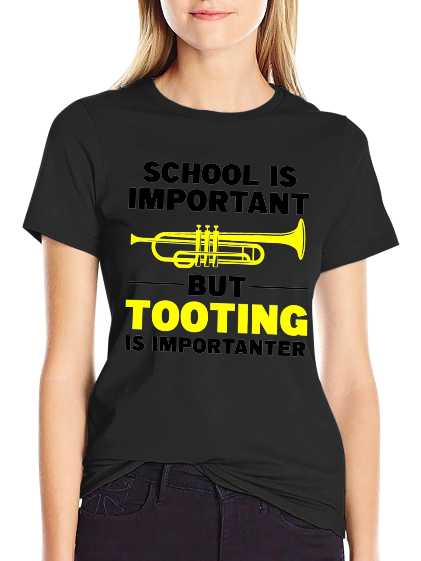 Funny Trumpet T-Shirt: Tooting Is Importanter