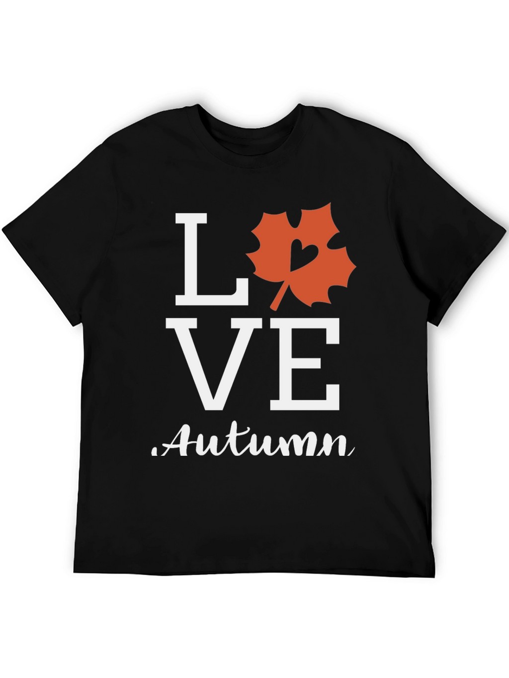 Love Autumn Black T-Shirt Fall Season Graphic Tee