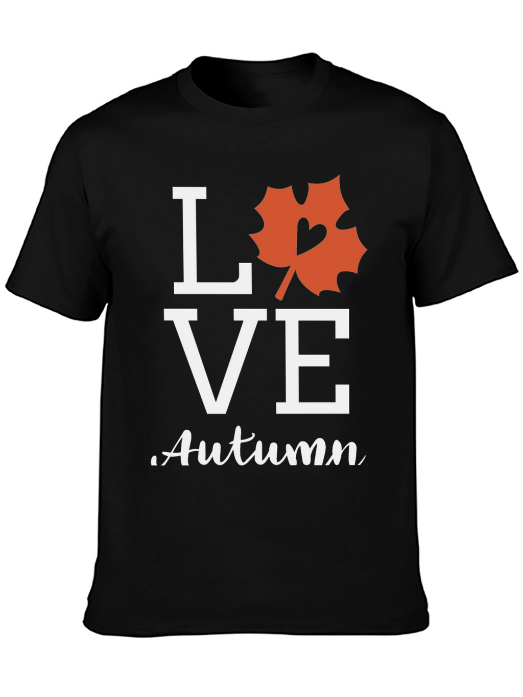 Love Autumn Black T-Shirt Fall Season Graphic Tee
