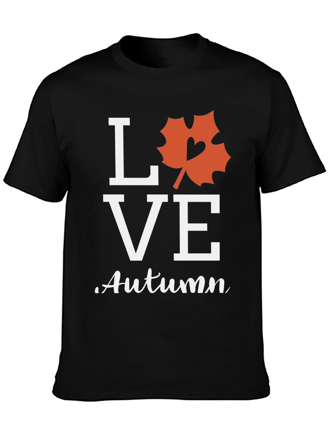 Love Autumn Black T-Shirt Fall Season Graphic Tee