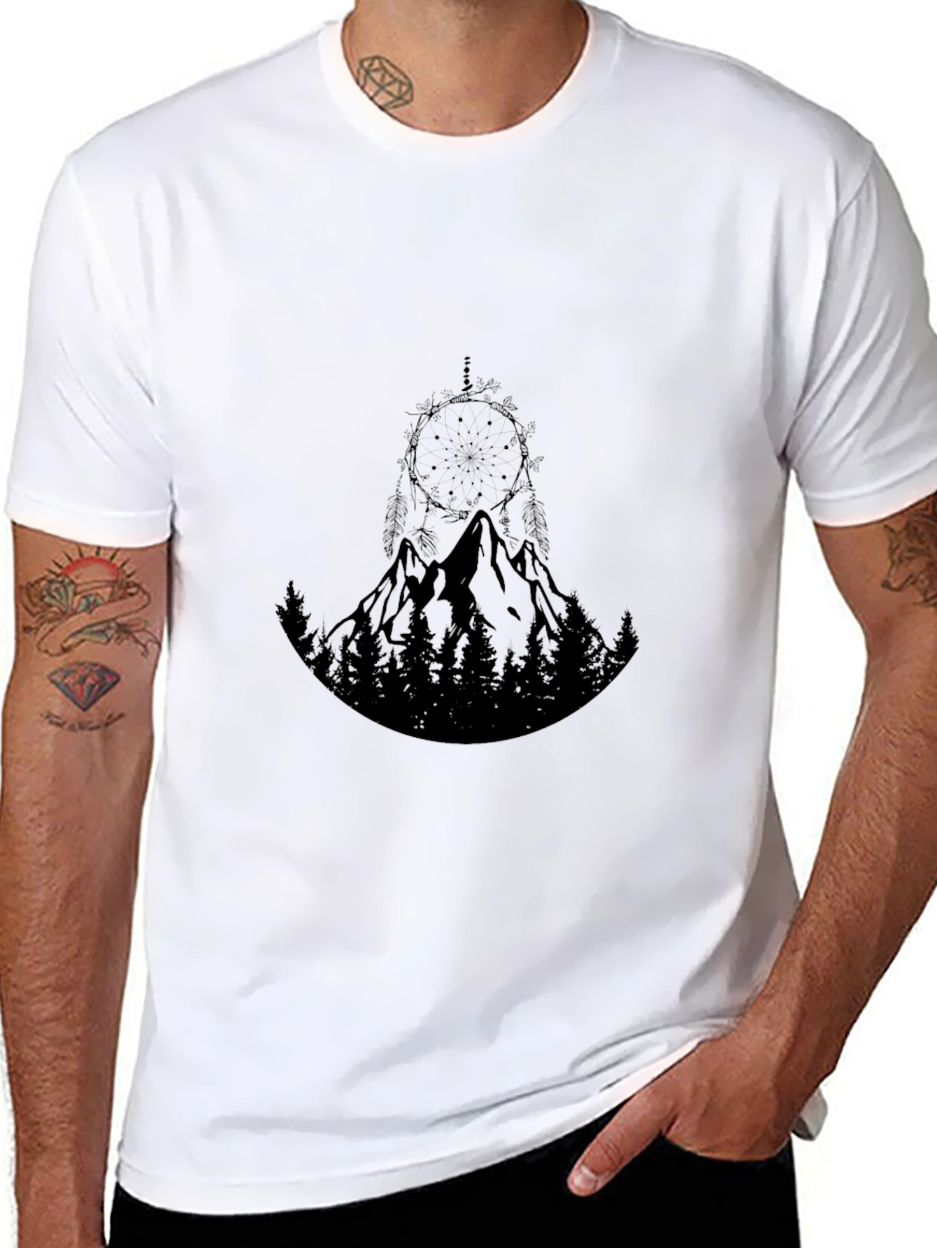 Mountain Dreamcatcher Graphic Black Tee