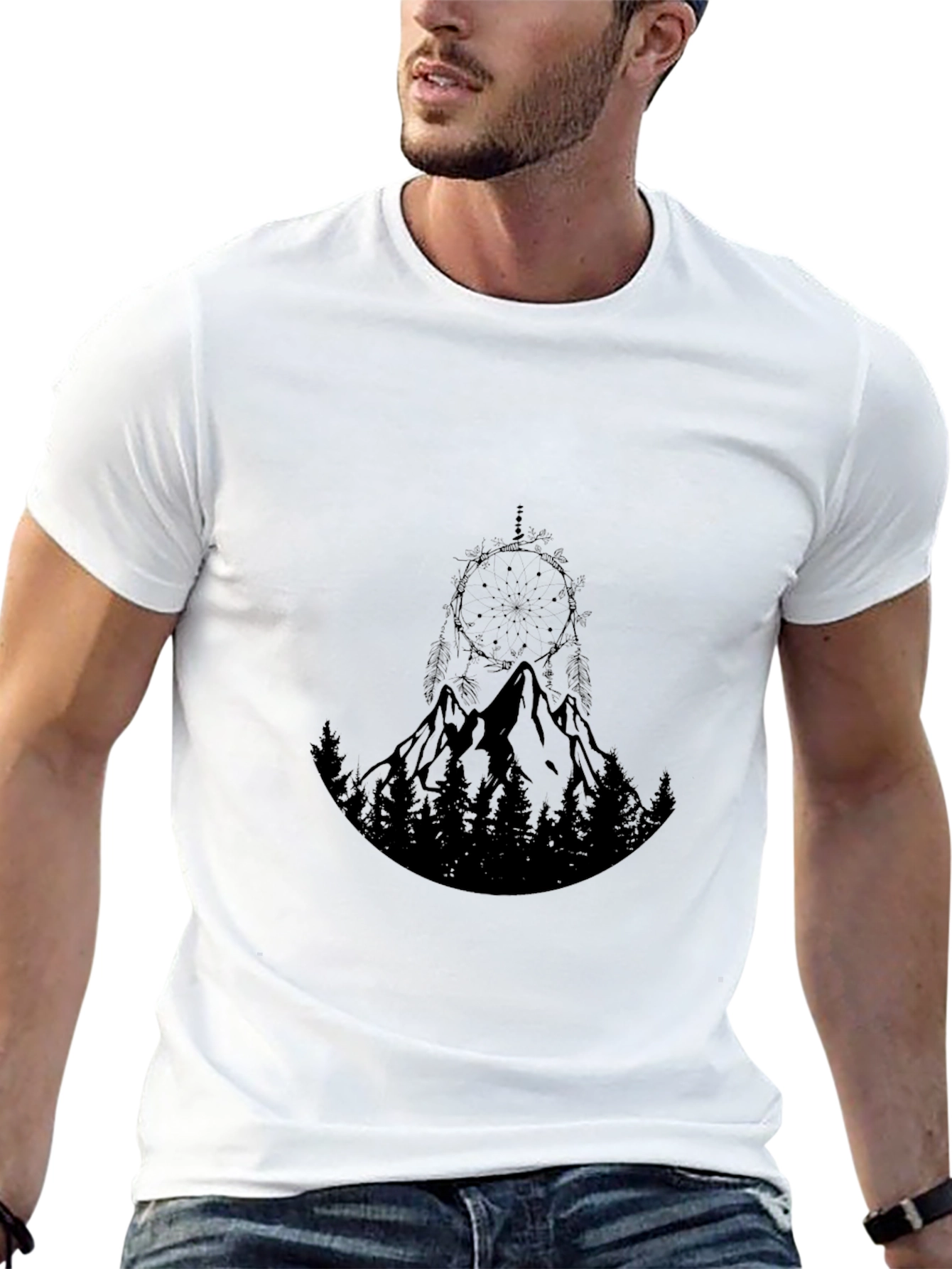 Mountain Dreamcatcher Graphic Black Tee