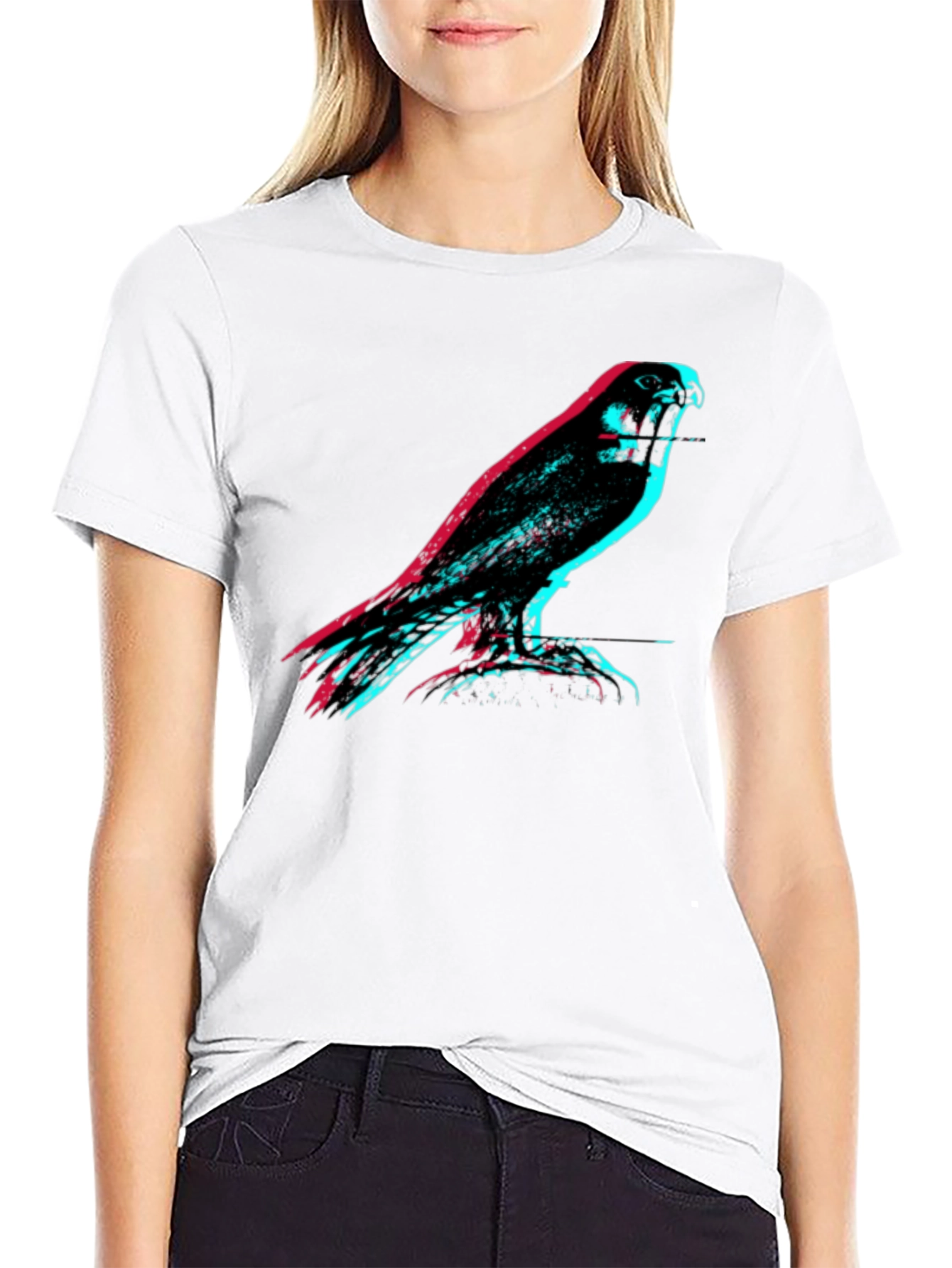 Abstract Bird Graphic Tee - Mens Black T-Shirt