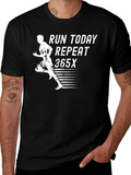 Run Today Repeat 365x Black Graphic Tee