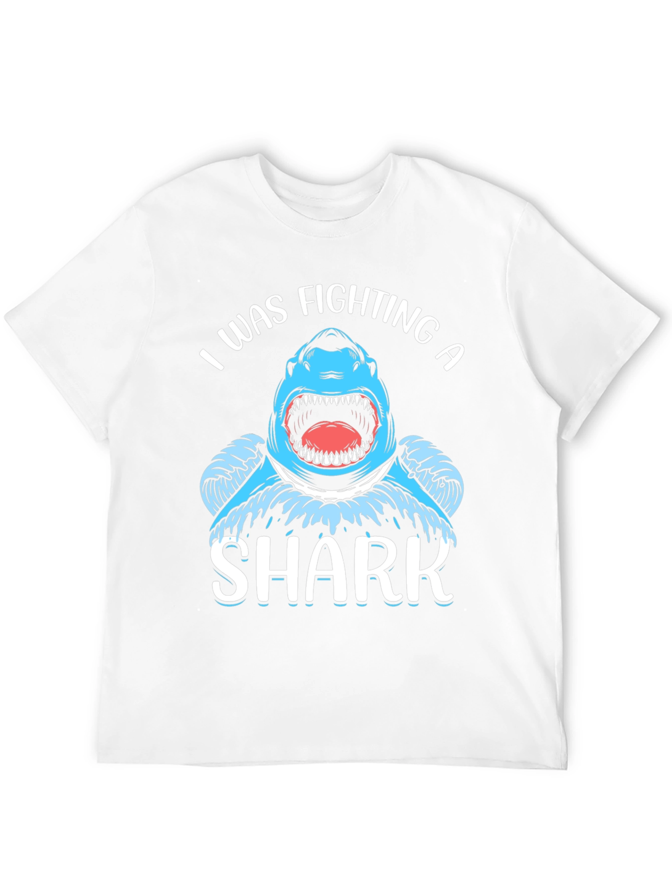 I Was Fighting a Shark Black T-Shirt
