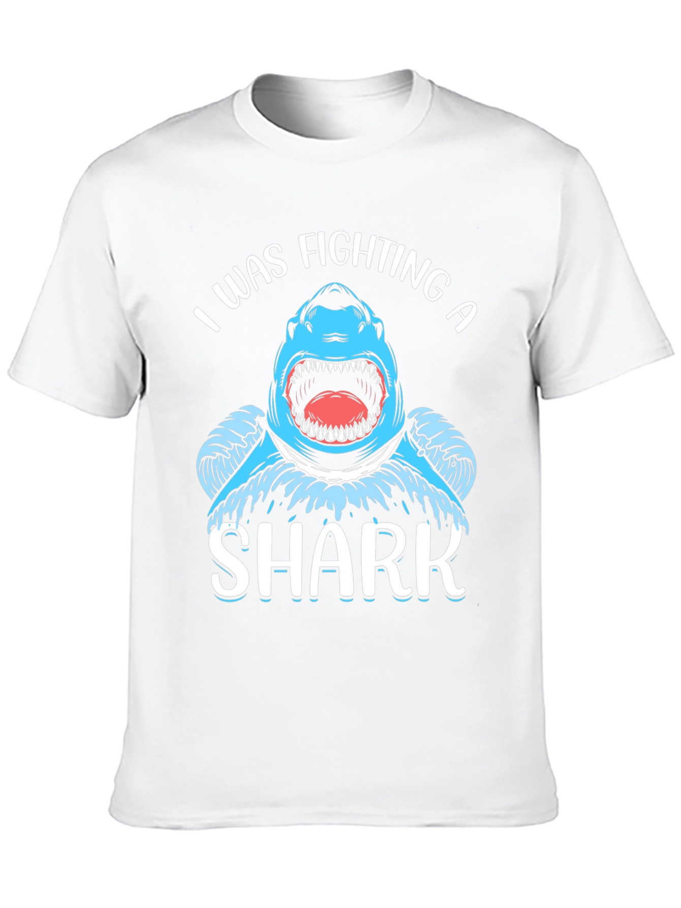 I Was Fighting a Shark Black T-Shirt