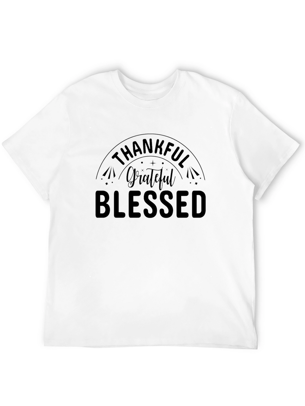 Thankful Grateful Blessed Black T-Shirt