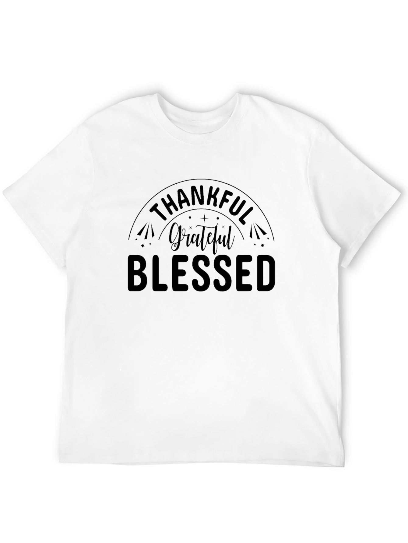 Thankful Grateful Blessed Black T-Shirt