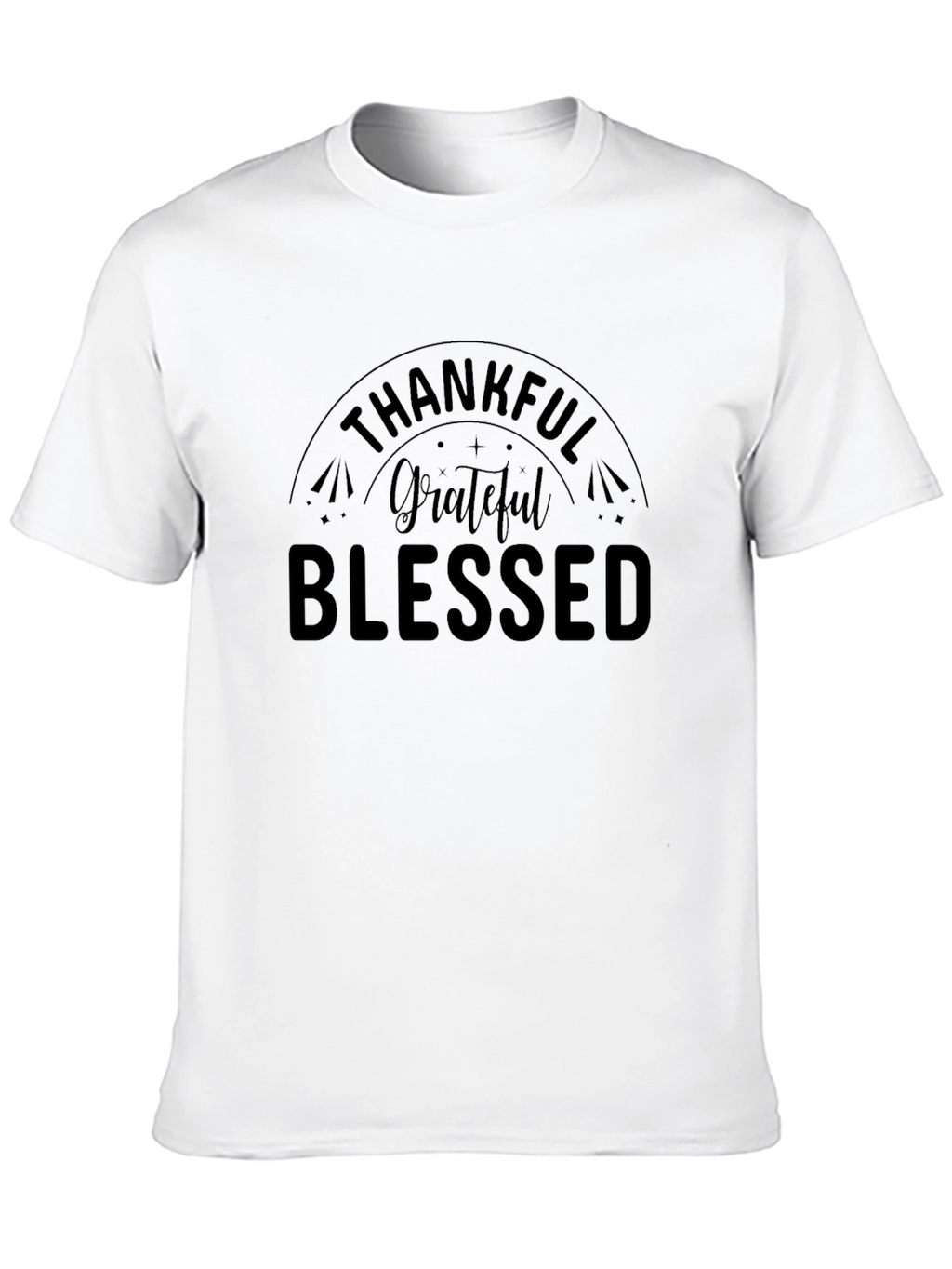 Thankful Grateful Blessed Black T-Shirt