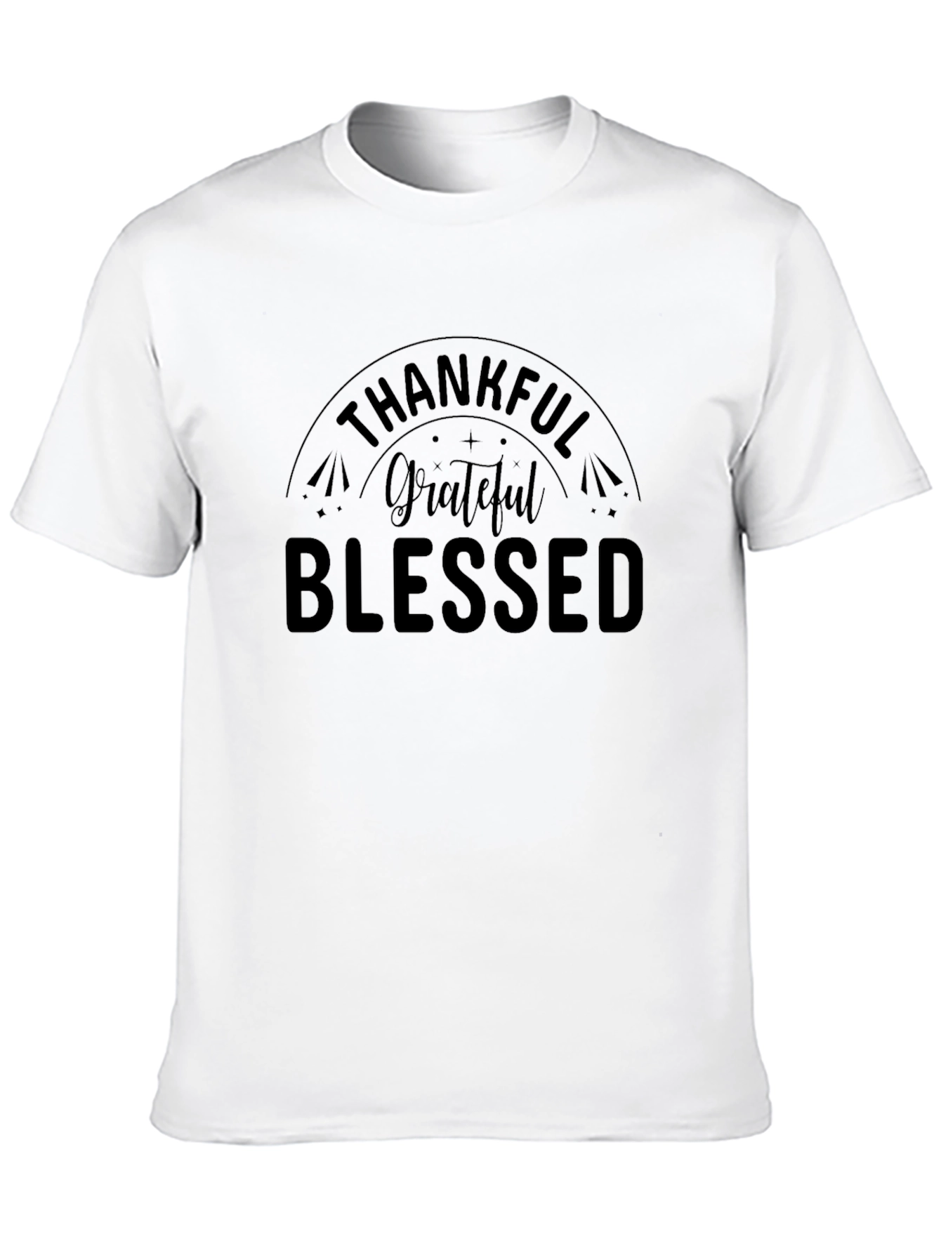 Thankful Grateful Blessed Black T-Shirt
