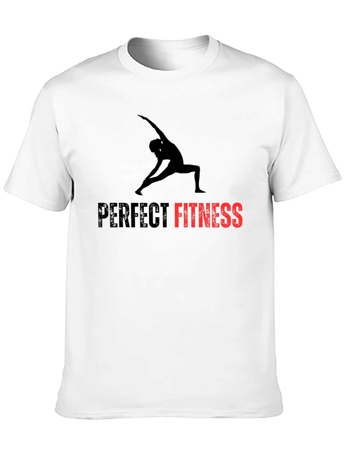 Perfect Fitness Black T-Shirt Yoga Design