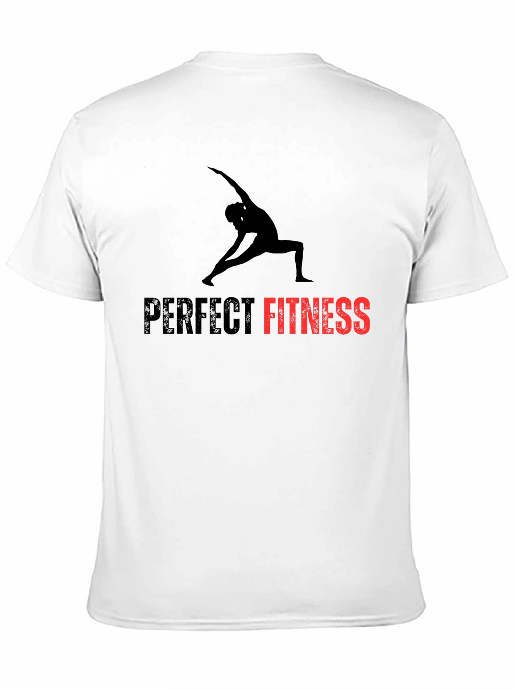 Perfect Fitness Black T-Shirt Yoga Design