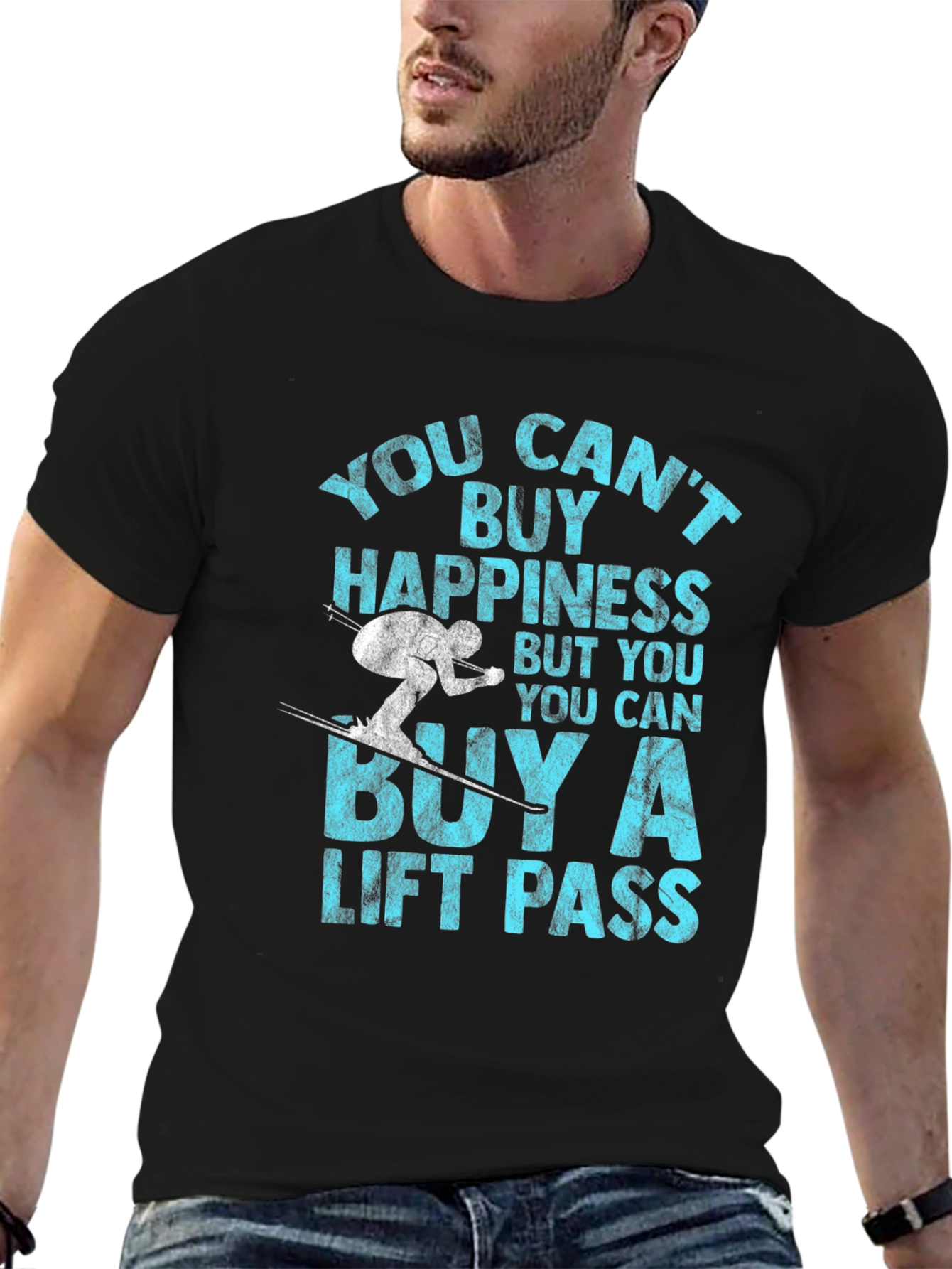 Skiing Lift Pass Happiness T-Shirt