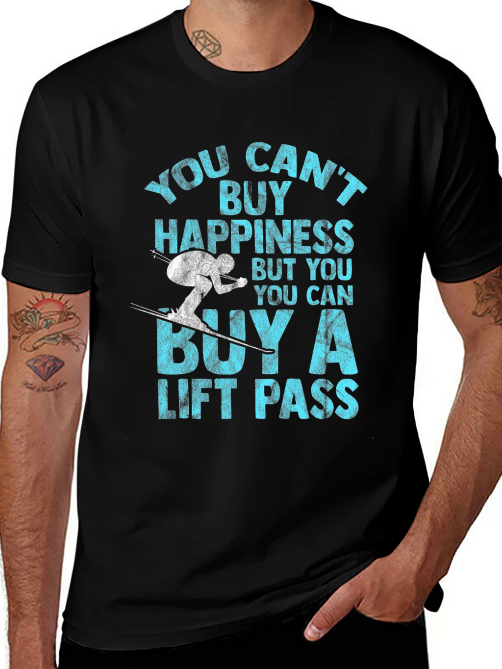 Skiing Lift Pass Happiness T-Shirt