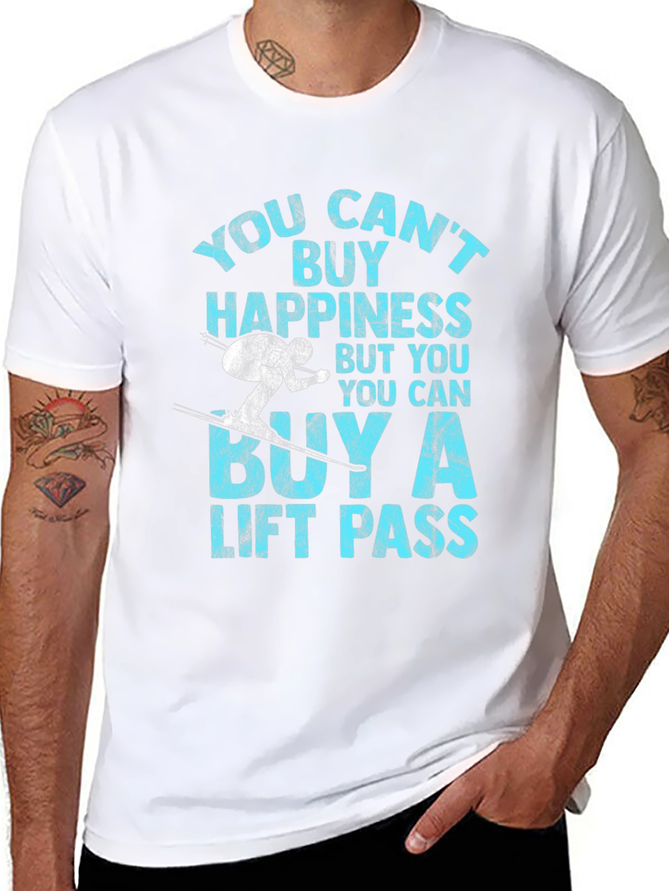 Skiing Lift Pass Happiness T-Shirt