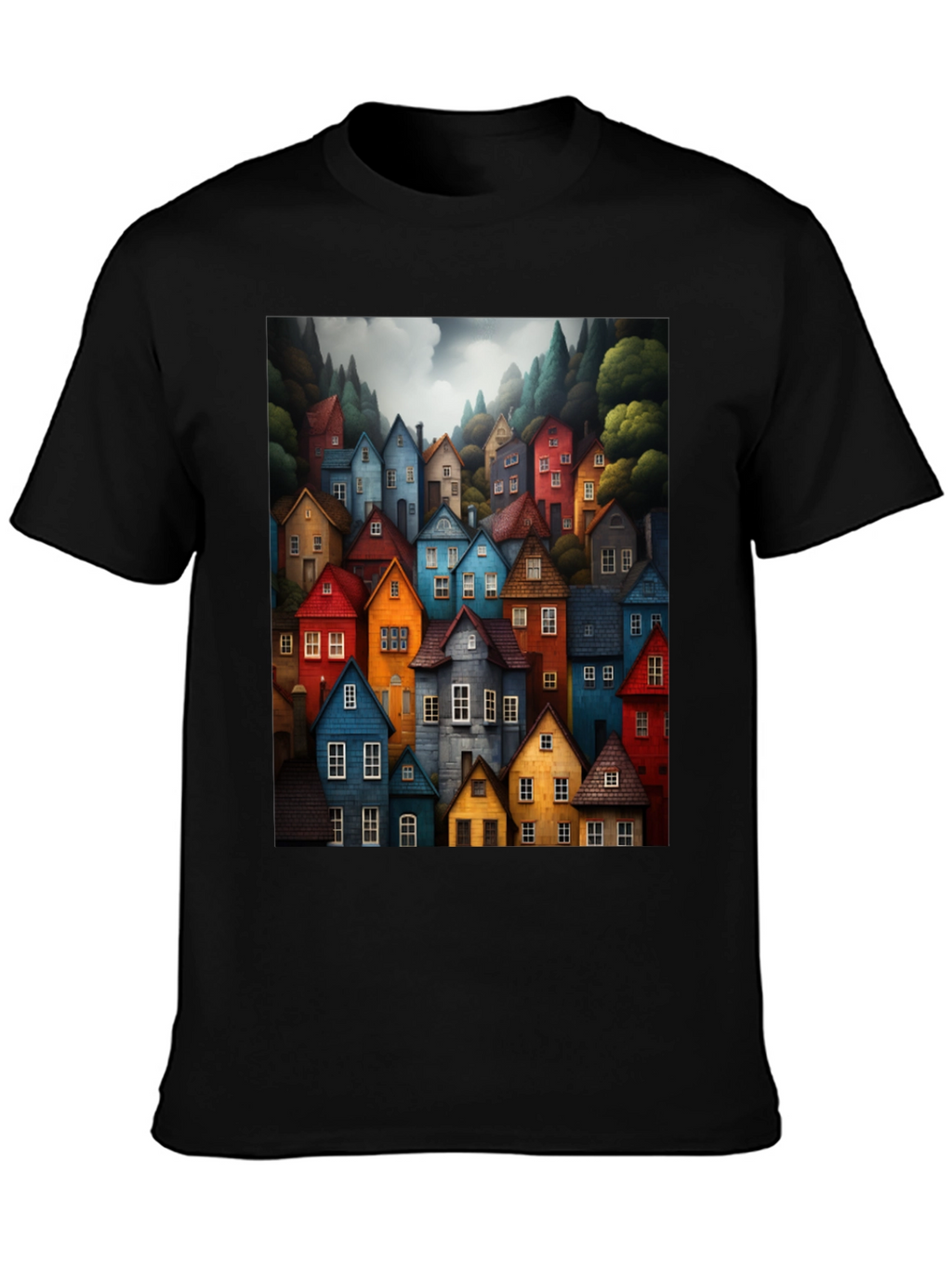 Colorful Village Graphic Tee